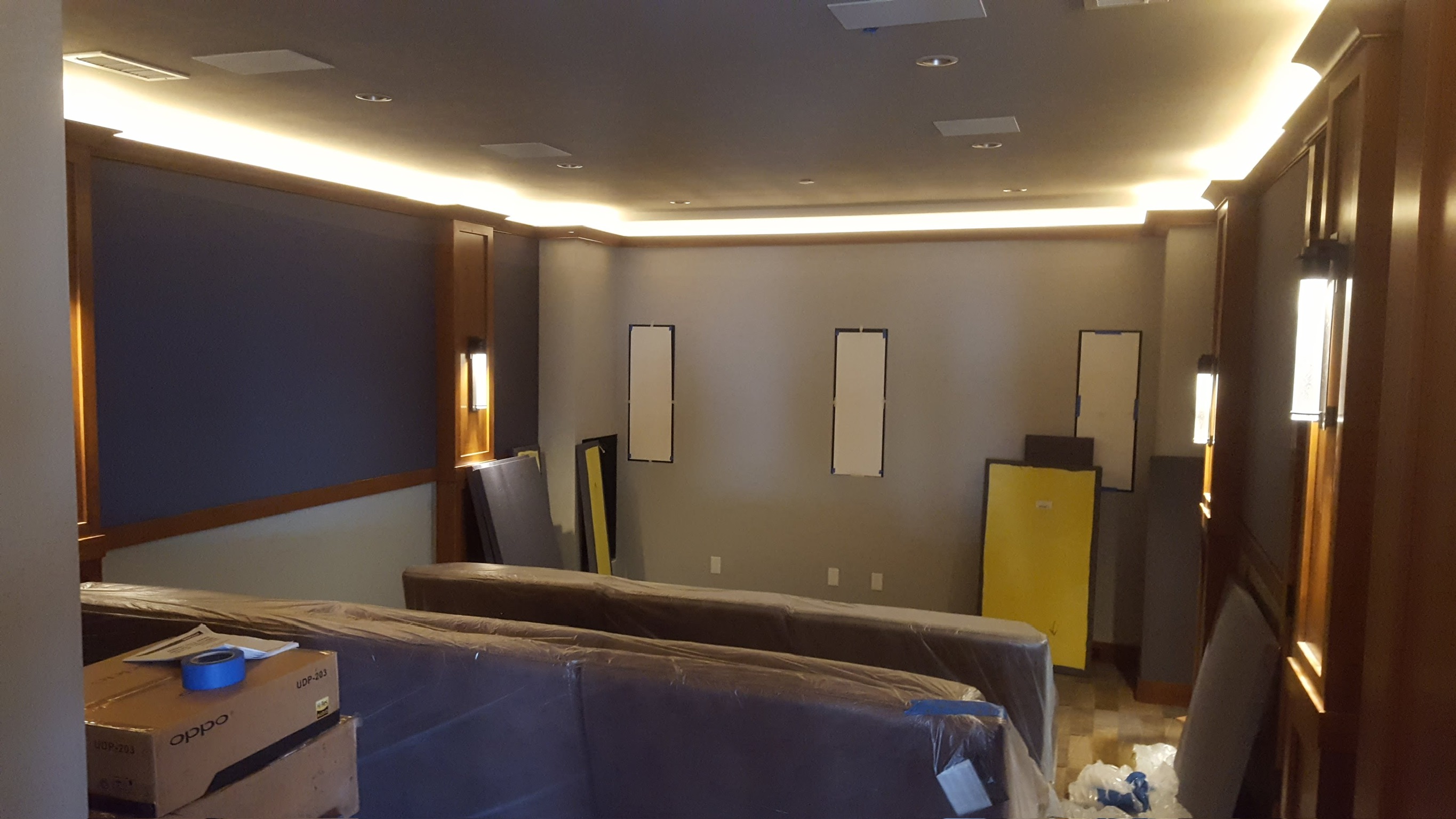Custom home theater electrical installation by Elite Electric